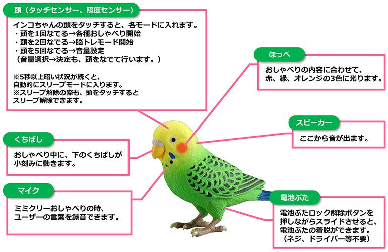 インコちゃんの機能詳細